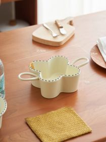 White Ceramic Bowl For Home Eating Ins Wind High Appearance Level (Option: Butterfly bowl with two ears)