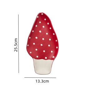 Cartoon Cute Good-looking Red Mushroom Ceramic Tableware Mug Dim Sum Plate Rice Bowl Instant Noodle Bowl Salad Bowl Spoon (Option: Mushroom big Spoon)