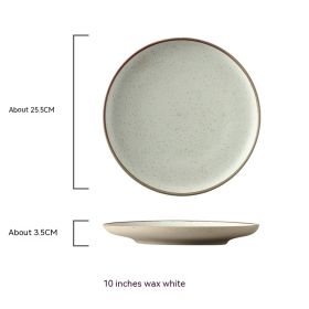 Round Light Plate Dish Western Cuisine Plate Simple Large Ceramic Plate (Option: Model 8)