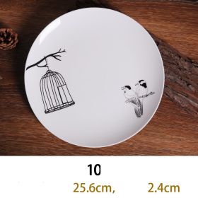 Bone China Dish Deep Plate Shallow Creative European Style (Option: Compact edition-10inch platter)