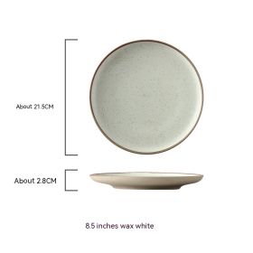 Round Light Plate Dish Western Cuisine Plate Simple Large Ceramic Plate (Option: Style 6)