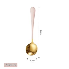 Spoon Creative Cute Thickening Stainless Steel Household (Option: Pink Gold)