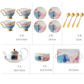 English Ceramic Glass Flower Tea Cup Set (Option: A)