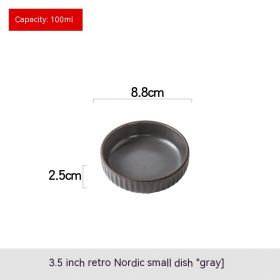 Ceramic Snack Plate Sauce Dipping Cold Dish Seasoning Dish (Option: Saucer Gray)