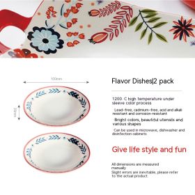 Home American Tableware Hand Drawn Creative Floral Style (Option: Flavor Plate 2pcs)